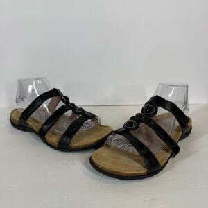 Taos Prize 3 Leather Three Adjustable Strap Slide Sandals Comfort Womens Size 9